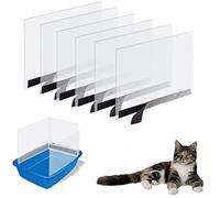6 Pack Cat Litter Box Pee Shields, High Side Open Top Kitty Litter Pan Shield - Keep Litter In the Pan, (Litter Box Not Included)