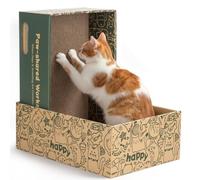 6 Pack Cat Scratch Pad with Nested Boxes, Space-Saving Cat Scratcher Set, Reversible Pads with 2 Lounge Beds for Indoor Cats & Kittens