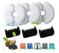 6 Pack Cat Water Fountain Filter Four Step Filter System | Replacement Pet Filter Cartridges for Ultra Silent Cat Fountain 67oz/2L, Pre-Filter Sponges Purify Water