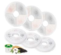 6 Pack Cat Water Fountain Replacement Filters Fit for 3L Flower Water Dispenser Automatic Pet Dog Cat Fountain Filter