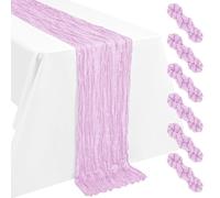 6 Pack Cheesecloth Table Runner Lavender 55x300cm Boho Gauze Cheese Cloth Table Runners 10FT Long Rustic Fabric Table Runner for Wedding Party Bridal Baby Shower Birthday Dinner Holiday Decorations