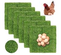 6 Pack Chicken Nesting Box Pads - 12"x12"x1" Washable Artificial Grass Liners for Chicken Coop, Laying Hens, Pet Garden (Indoor/Outdoor Use) (6-Piece Set)