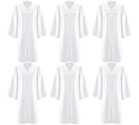 6 Pack Choir Robes for Adult, Unisex Graduation Gown with Zipper Closure | Church Robes Bulk, Classic Matte Finish, for Groups, for Judge, Pastor, Choirs, Baptism, Ceremonies, Worship, Formal Event