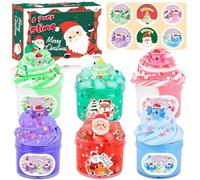 6 Pack Christmas Axolotl Slime Kit, Christmas Stocking Stuffers for Kids, Axolotl Slime Party Favors for Girls & Boys, Super Soft, Non Stickys, Xmas Gifts, Classroom Rewards