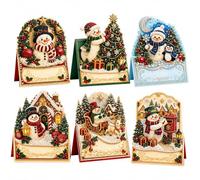6 Pack Christmas Diamond Art Cards with Envelopes, DIY Pearl Craft Kit (#B) | Create six sparkling Christmas pearl diamond art cards to send heartfelt greetings or display as charming festive decorations