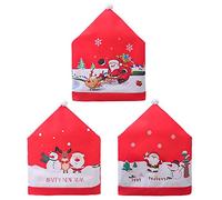 6 Pack Christmas Dining Chair Slipcovers Chair Back Covers Santa Claus Decoration Design for Christmas Banquet Holiday Festival Décor