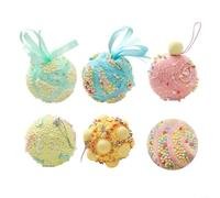 6 Pack Christmas Foam Ball Ornaments Set 80mm Shatterproof Decorative Hanging Balls with Ribbon for Tree Decoration Indoor Holiday Family Party Celebration Home Decor Macaron Colors