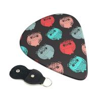 6 Pack Chubby Cute Owls Guitar Picks, Bass Electric Acoustic Guitar Ukulele Accessories, Medium Guitar Picks Plectrums with Organizer Bag