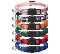 6 Pack Classic Plaid Cat Collars with Bells, Quick Release Safety Kitten Collars, Adjustable 7-12 Inch Cute Kitty Collars for Girl & Boy Cats & Small Pets