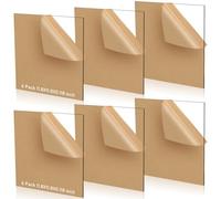6 Pack Clear Cast Acrylic Sheet, 3mm Thick 30 x 30 cm Square Panel Transparent Sheet with Protective Paper Use for Laser Engraving & Cutting, Crafting, Signs, DIY Display