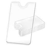 6 Pack Clear Credit Card Sleeves,Transparent Single Plastic Credit Card Holder Sturdy Plastic Sleeve,Waterproof Debit Card Holder Protector Sleeves for Bank Cards,ID Cards,Wallet,Social Security Card