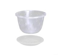 6 Pack Clear Orchid Pots with Holes and SaucersPlastic Plant Containers for Indoor Outdoor GardeningTransparent Design for Root Monitoring and Repotting Phalaenopsis Succulents(200)