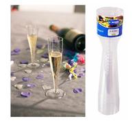 Kingfisher Plastic Champagne Flutes, Transparent, Pack of 6