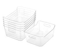 6 Pack Clear Plastic Drawer Organiser Trays, Kitchen & Bathroom Storage