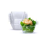 6-Pack Clear Plastic Square Mini Dessert Cups - Appetizer & Dessert Bowls - 80ml Serving Pots for Tiramisu, Mousse, Parfaits, Trifles, and Mini Treats - Ideal for Parties & Events