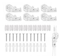 6 Pack Clear Roman Blind P Clips, 40PCS Roller Blind Cord Safety Kit with Chain Connectors Screws Pillars, for Vertical Roman Roller Blinds Ball Chain Control