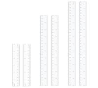 6 Pack Clear Ruler, 15/20/30cm Clear Plastic Ruler, Thick Plastic Rulers Set, for Teaching in Student School Offices