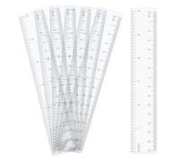6 Pack Clear Ruler, 15cm/6in Clear Plastic Ruler, Thick Plastic Rulers Set, for Teaching in Student School Offices