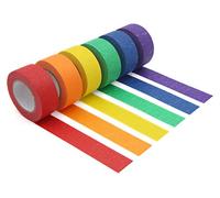 6-Pack Colored Masking Tape, Colored Tape for Kids Art Supplies, DIY Craft Tape, Colored Painters Tape for Labeling, Classroom, Decorative, 20MM x 10M