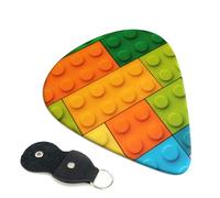 6 Pack Colorful Building Blocks Guitar Picks - 0.46 0.71 0.93 mm Includes Cool Guitar Picks Thin Medium Heavy Thickness, Electric Guitar Picks for Acoustic Guitar Bass Ukulele