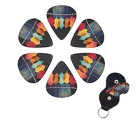 6 Pack Colorful Leaf Print Guitar Picks on a String with Storage Box Organizer for Custom Guitars for Men Women Guitar Accessory,