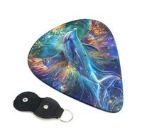 6 Pack Colorful Winged Dolphin Guitar Picks - 0.46 0.71 0.93 mm Includes Cool Guitar Picks Thin Medium Heavy Thickness, Electric Guitar Picks for Acoustic Guitar Bass Ukulele