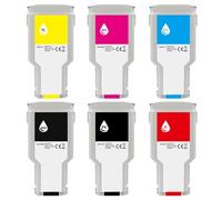 6 Pack Compatible 745 Ink Cartridge Pigment 300ml Replacement for HP 745 XL F9K06A F9K05A F9K04A F9K03A F9K02A F9K01A High Yield for DesignJet Z2600 Z5600 Postscript Printer,MBK/PBK/C/M/Y/R