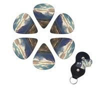 6 Pack Cook National Park Mountain Landscape Guitar Picks with Guitar Pick Holder, Personalized Celluloid Plectrums for Acoustic Guitar, Bass, Ukulele, Cool Bass Accessories Gifts for Men Women 0.46mm