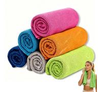 6 Pack Cooling Towels for Hot Weather, Instant Ice Cool Microfibre Towel for Neck & Face, Soft Cooling Neck Towels Rags Cooling Neck Wraps Sweat Towel for Sports,Gym,Yoga,Workout,Running,Camping (6)