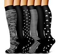6 Pack Copper Compression Socks for Women and Men Circulation-Best Support for Medical,Running,Nursing,Athletic