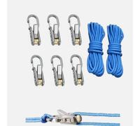6 Pack Copper Rope Tightening Tools, Guy Line Adjuster with 2 Reflective Ropes, Marine Grade Brass Roller, Quick Release for Camping Tent Boating Backpacking