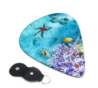 6 Pack Corals and Tropical Fish Guitar Picks - 0.46 0.71 0.93 mm Includes Cool Guitar Picks Thin Medium Heavy Thickness, Electric Guitar Picks for Acoustic Guitar Bass Ukulele