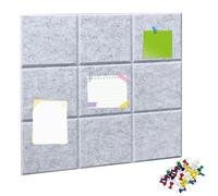 6-Pack Cork Board, 30 Pins 30x30cm, Felt Wall Tiles Adhesive on The Back, Pin Board and Notice Board for Walls, Office and Home Use Photo DIY Memo Display in Kitchen School (Light Gray)