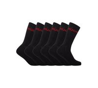 6 Pack Cotton Socks Black One Size