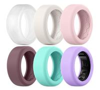 6 Pack Cover Compatible with RingConn Gen 2/Gen 2 Air/Gen 1 Protector/Samsung Galaxy Ring, Anti-Slip Texture, Anti-Scratch Elastic Silicone Protector Case Accessories for Men Women Working Out Gym