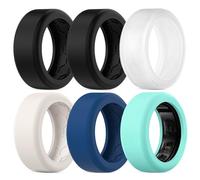 6 Pack Cover Compatible with RingConn Gen 2/Gen 2 Air/Gen 1 Protector/Samsung Galaxy Ring, Anti-Slip Texture, Anti-Scratch Elastic Silicone Protector Case Accessories for Men Women Working Out Gym