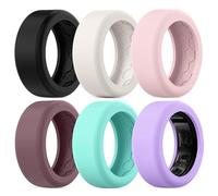 6 Pack Cover Compatible with RingConn Gen 3/Gen 2/Gen 2 Air/Gen 1/Samsung Galaxy Ring, Anti-Slip Texture, Anti-Scratch Elastic Silicone Protector Case Accessories for Men Women Working Out Gym