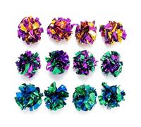6 Pack Crinkle Mylar Cat Balls - Shiny Crinkle Sound Cat Toy Balls, Interactive Kitten Chasing & Pouncing Toys for Boredom Relief, Colorful Crinkle Paper Cat Play Set