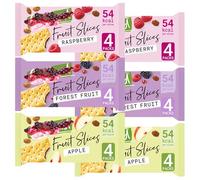 6 Pack Crispy Fruit Slices Bars Bundle | Low-Calorie Snack Bars | Healthy Fruit Snack | 2 x Apple, 2 x Raspberry & 2 x ForestFruit Crispy Snacking Slices