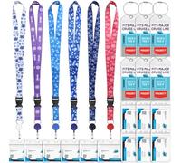 6 Pack Cruise Lanyards with Ship Card Holders, Retractable Cruise Card Holder Badge Reels with Waterproof Luggage Tags ID Holders for Cruise Essentials Accessories Key Cards