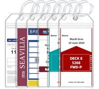 6 Pack Cruise Luggage Tag Holder, Cruise Essentials 2025 for NCL, Princess, Carnival, Royal Caribbean and Celebrity Cruise Luggage Tags for Travel Essentials by SEAVILIA