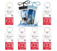 6-Pack Cruise Luggage Tag Holders with 2 Phone Pouches, 2025-2026 Cruise Essentials for Carnival NCL MSC Princess& All Cruise Ships, DurableCruise Must Haves with Steel Loops & Zip Sea