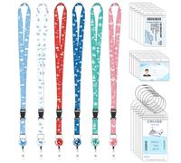 6 Pack Cruise Ship Lanyards, Cruise Lanyards for Ship Key Cards with Waterproof ID Holder Cruise Luggage Tags Retractable Badge Reel & Detachable Buckle for Cruise Essentials