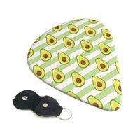 6 Pack Cute Avocado Sea Green Guitar Picks - 0.46 0.71 0.93 mm Includes Cool Guitar Picks Thin Medium Heavy Thickness, Electric Guitar Picks for Acoustic Guitar Bass Ukulele