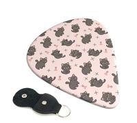 6 Pack Cute Cartoon Smiling Cat Guitar Picks - 0.46 0.71 0.93 mm Includes Cool Guitar Picks Thin Medium Heavy Thickness, Electric Guitar Picks for Acoustic Guitar Bass Ukulele