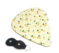 6 Pack Cute Citrus Color Pineapple Guitar Picks - 0.46 0.71 0.93 mm Includes Cool Guitar Picks Thin Medium Heavy Thickness, Electric Guitar Picks for Acoustic Guitar Bass Ukulele