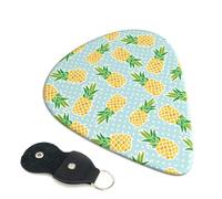6 Pack Cute Golden Yellow Pineapple Guitar Picks - 0.46 0.71 0.93 mm Includes Cool Guitar Picks Thin Medium Heavy Thickness, Electric Guitar Picks for Acoustic Guitar Bass Ukulele