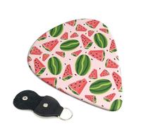 6 Pack Cute green Watermelon Pink Guitar Picks - 0.46 0.71 0.93 mm Includes Cool Guitar Picks Thin Medium Heavy Thickness, Electric Guitar Picks for Acoustic Guitar Bass Ukulele