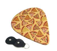 6 Pack Cute Pizza Pineapple Shrimp Guitar Picks, Bass Electric Acoustic Guitar Ukulele Accessories, Medium Guitar Picks Plectrums with Organizer Bag