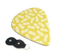 6 Pack Cute Yellow Pineapple Guitar Picks, Bass Electric Acoustic Guitar Ukulele Accessories, Heavy Guitar Picks Plectrums with Organizer Bag